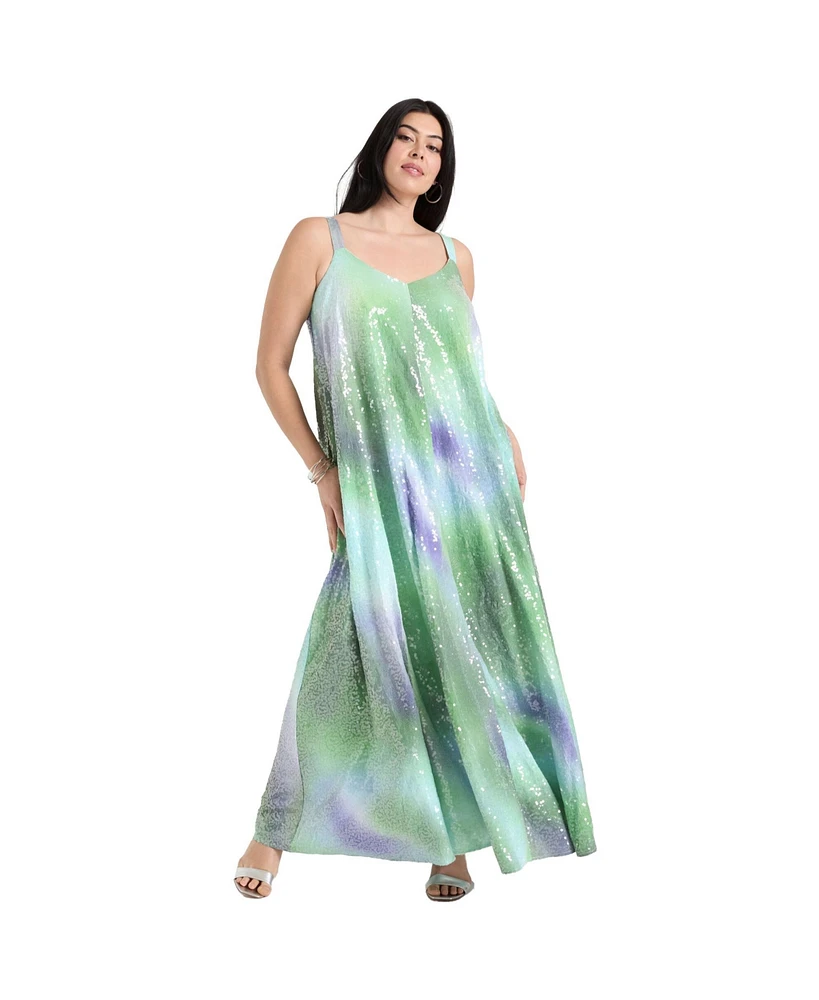 June + Vie Plus Sequin Swing Maxi Dress