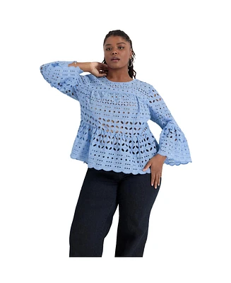 June + Vie Plus Flounce Peplum Top
