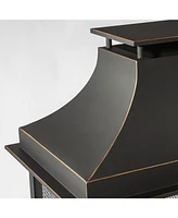 Steel wood outdoor fireplace garden wood burning chimney