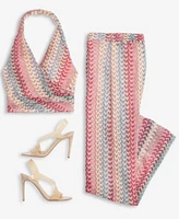 Guess Womens Fearne Knit Halter Top Wide Leg Pants