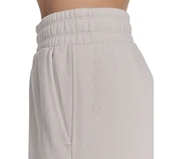 Calvin Klein Performance Women's Fleece Smocked-Waistband Shorts