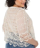 Liverpool Los Angeles Plus Crochet Lace Bolero