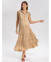 Pietro Brunelli Maternity Sleeveless Shirt Collar Maxi Clara Dress