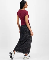 Hippie Rose Juniors' Floral-Print Maxi Skirt