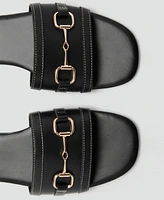 Mango Women's Buckle Leather Sandals