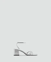 Mango Women's Crossed Strap Heeled Sandals