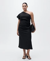 Mango Women's Asymmetrical Linen Dress