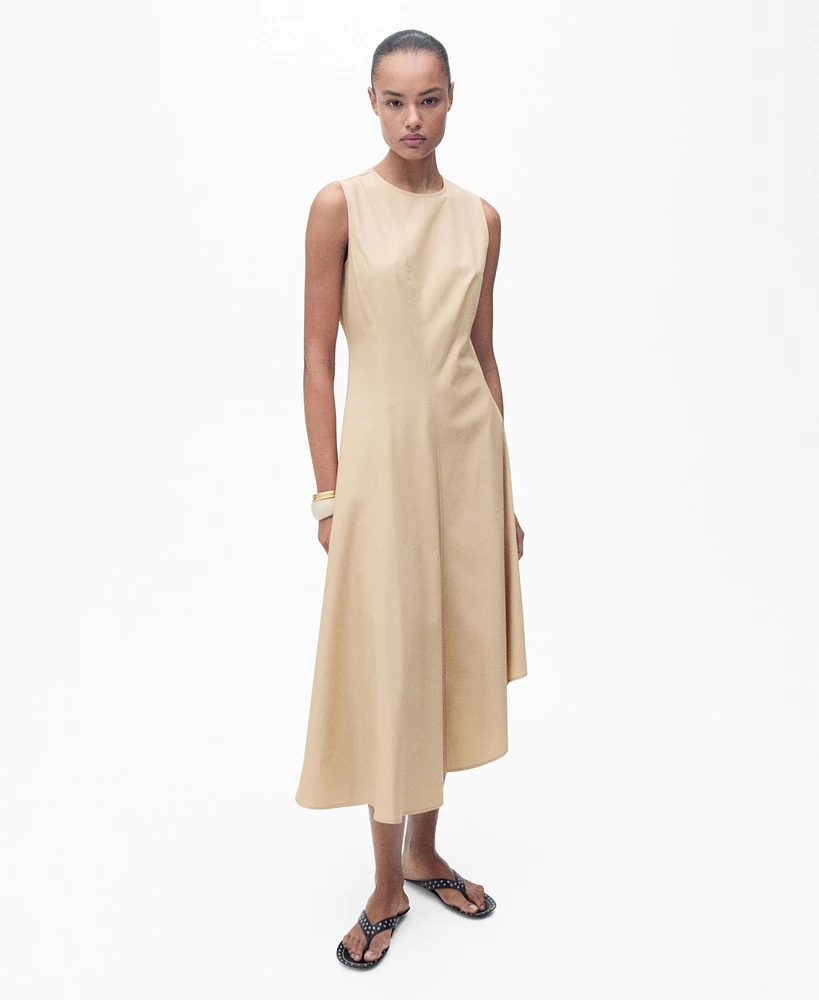 Mango Women's Frayed Hem Asymmetrical Dress