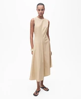 Mango Women's Frayed Hem Asymmetrical Dress