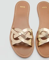 Mango Women's Intertwined Strap Leather Sandals