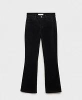 Mango Women's Sienna Flared Cropped Corduroy Jeans