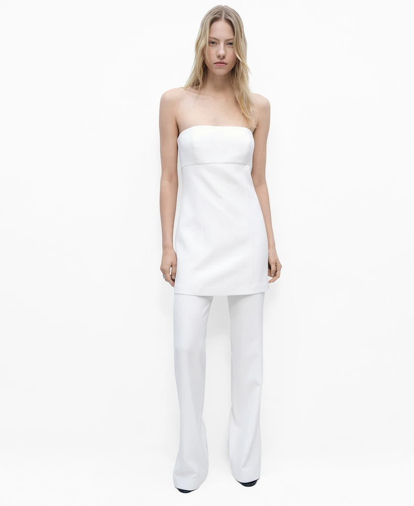 Mango Women's Combined Strapless Jumpsuit