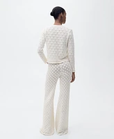 Mango Women's Straight Openwork Knit Pants