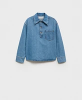 Mango Women's Pocket Denim Blouse