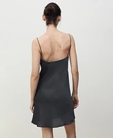 Mango Women's Straps Satin Nightgown Dress
