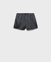 Mango Women's Satin Bow Shorts