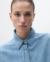 Mango Women's Oversized Denim Shirt