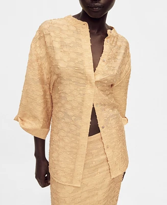 Mango Women's Textured Oversize Shirt