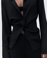 Mango Women's Cropped Palazzo Trousers Pants