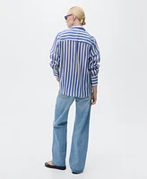 Mango Women's Striped Lyocell Shirt
