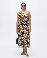 Mango Women's Abstract Leaf Print Dress