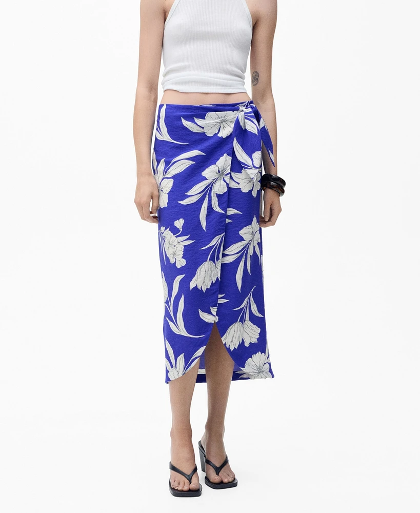 Mango Women's Floral Sarong Skirt