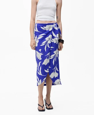 Mango Women's Floral Sarong Skirt