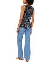 Vince Camuto Women's Printed Keyhole-Back Top