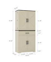 Modern Wooden Cabinet with Sturdy Frame for Living Room, Entryway, Bedroom, Hallway, Office, with LEDs,with Drawer