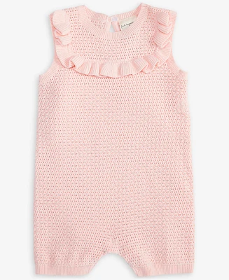 First Impressions Baby Girls Pointelle Cotton Ruffled Romper, Exclusively at Macy's