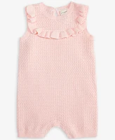First Impressions Baby Girls Pointelle Cotton Ruffled Romper, Exclusively at Macy's