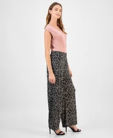 Kasper Women's Mid-Rise Wide-Leg Pull-On Pants