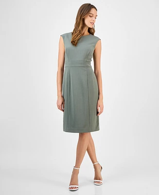 Kasper Women's Crewneck Sleeveless Sheath Dress, Regular & Petite