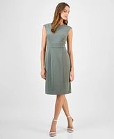 Kasper Women's Crewneck Sleeveless Sheath Dress, Regular & Petite