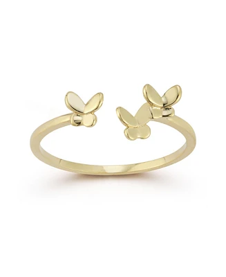 Rachel Zoe Fine Jewelry 14K Triple Butterfly Cuff Ring