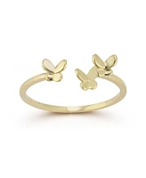 Rachel Zoe Fine Jewelry 14K Triple Butterfly Cuff Ring