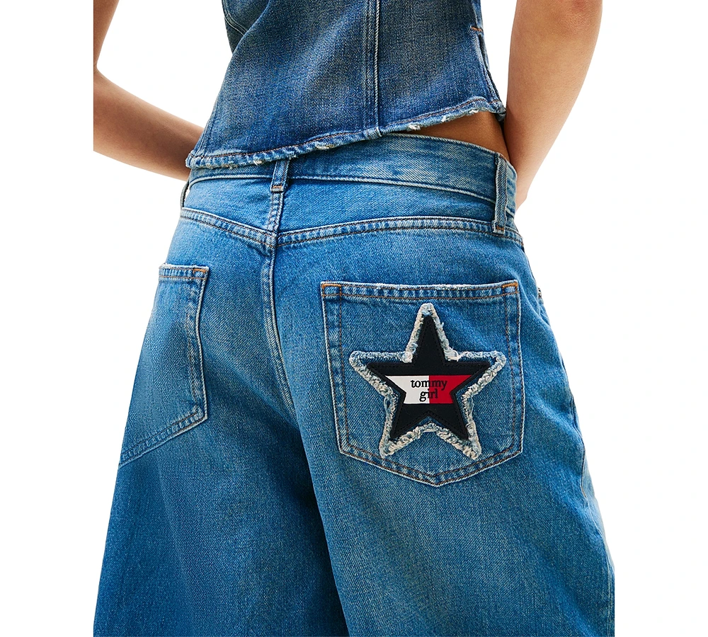 Tommy Girl Women's Wide-Leg Denim Shorts