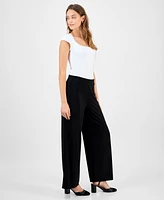 Kasper Women's Mid-Rise Wide-Leg Pull-On Pants