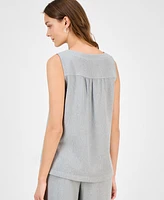 Kasper Women's Textured Scoop-Neck Sleeveless Top