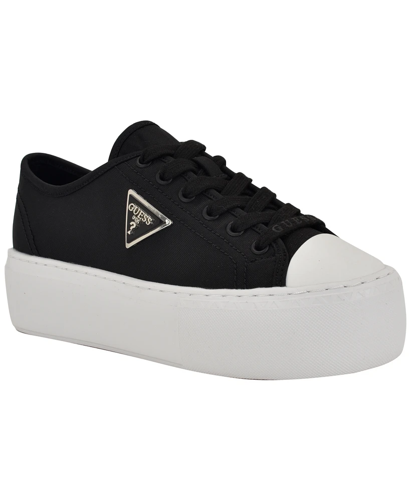 Guess Women's Joezi Triangle Logo Platform Lace-Up Sneakers