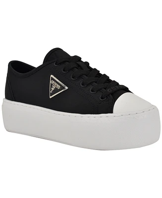 Guess Women's Joezi Triangle Logo Platform Lace-Up Sneakers