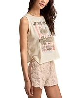 Lucky Brand Women's Cotton Woodstock American Flag Tank Top