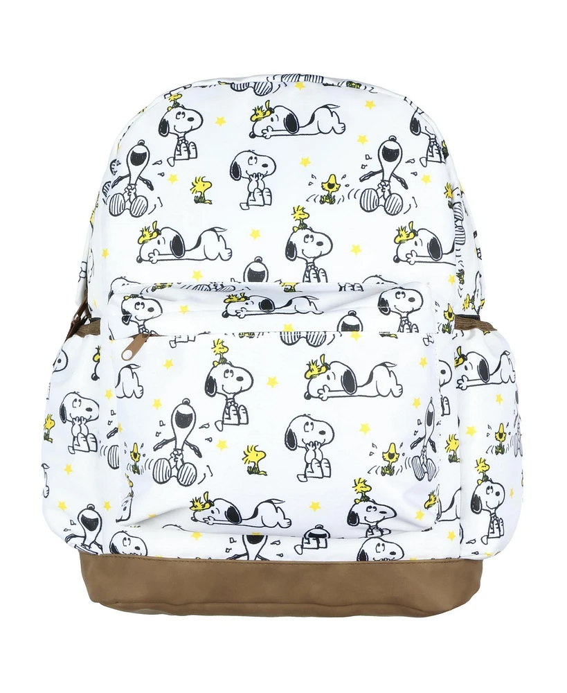 Peanuts Backpack Snoopy and Woodstock All-Over Tossed Print School Book Bag