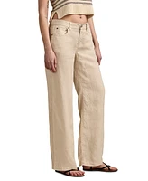 Lucky Brand Women's Linen Baggy Wide-Leg Pants