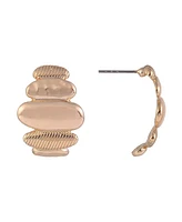 Laundry by Shelli Segal Gold Tone Polished and Textured Drop Earrings