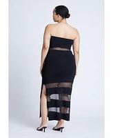 Eloquii Plus Sheer Panel Maxi Dress