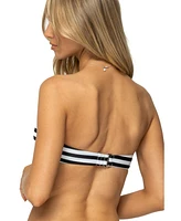 Edikted Women's Dini Striped Bandeau Bikini Top