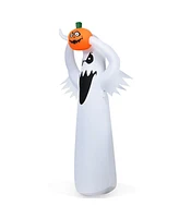 6 Feet Halloween Inflatable Blow Up Ghost with Pumpkin and Led Lights