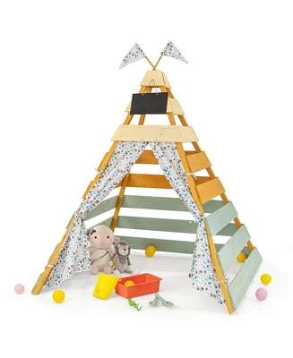 Triangle Hideaway Playhouse with Removable Chalkboard for Indoor and Outdoor