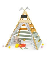 Triangle Hideaway Playhouse with Removable Chalkboard for Indoor and Outdoor